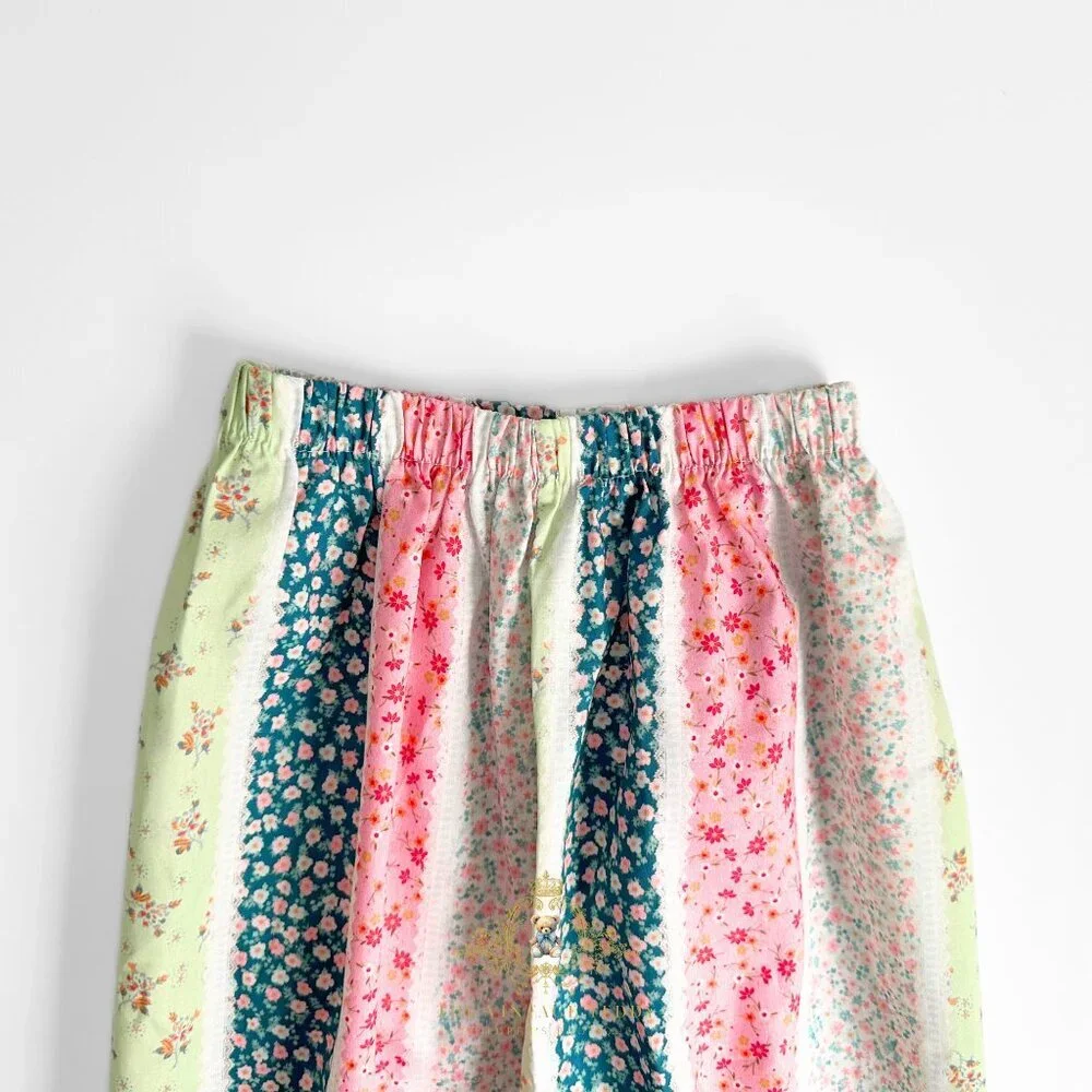 NWT Pretty Girls Luna Pants Comfy Loose Fitting Bohemian Botanicals Patchwork 5T - Picture 2 of 4